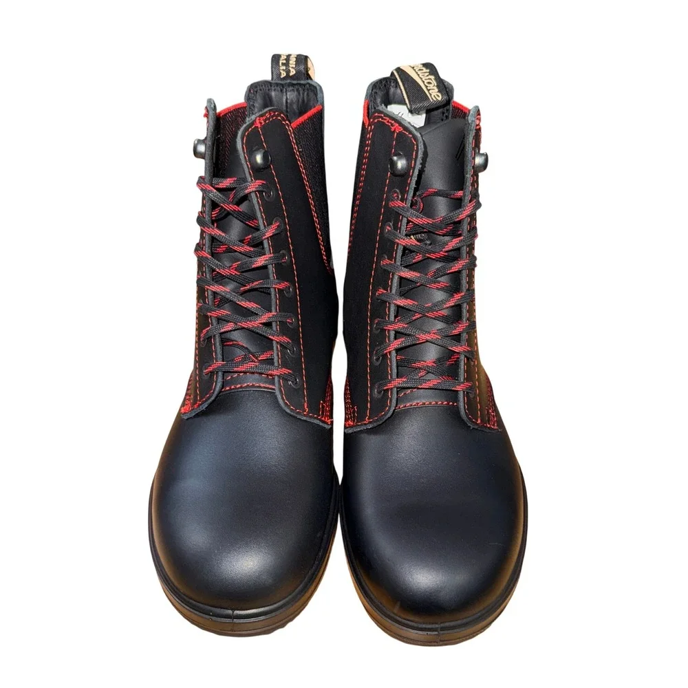NEW Blundstone Lace-Up Boots Womens AU 5.5/ US 8.5 Black Leather Contrast Stitch - Picture 3 of 14